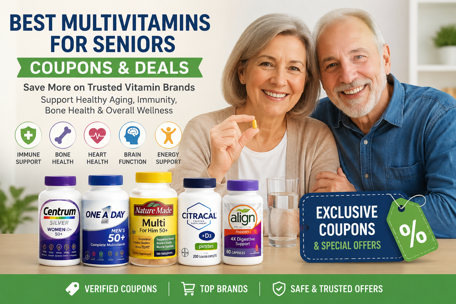 Best Multivitamins for Seniors Coupons: Save More on Trusted Vitamin Brands (2026)