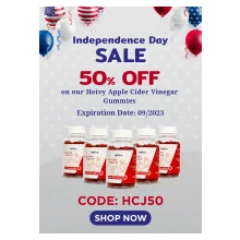 Heivy Coupon - Save 50% on Apple Cider Vinegar - Independence Day at Heivy